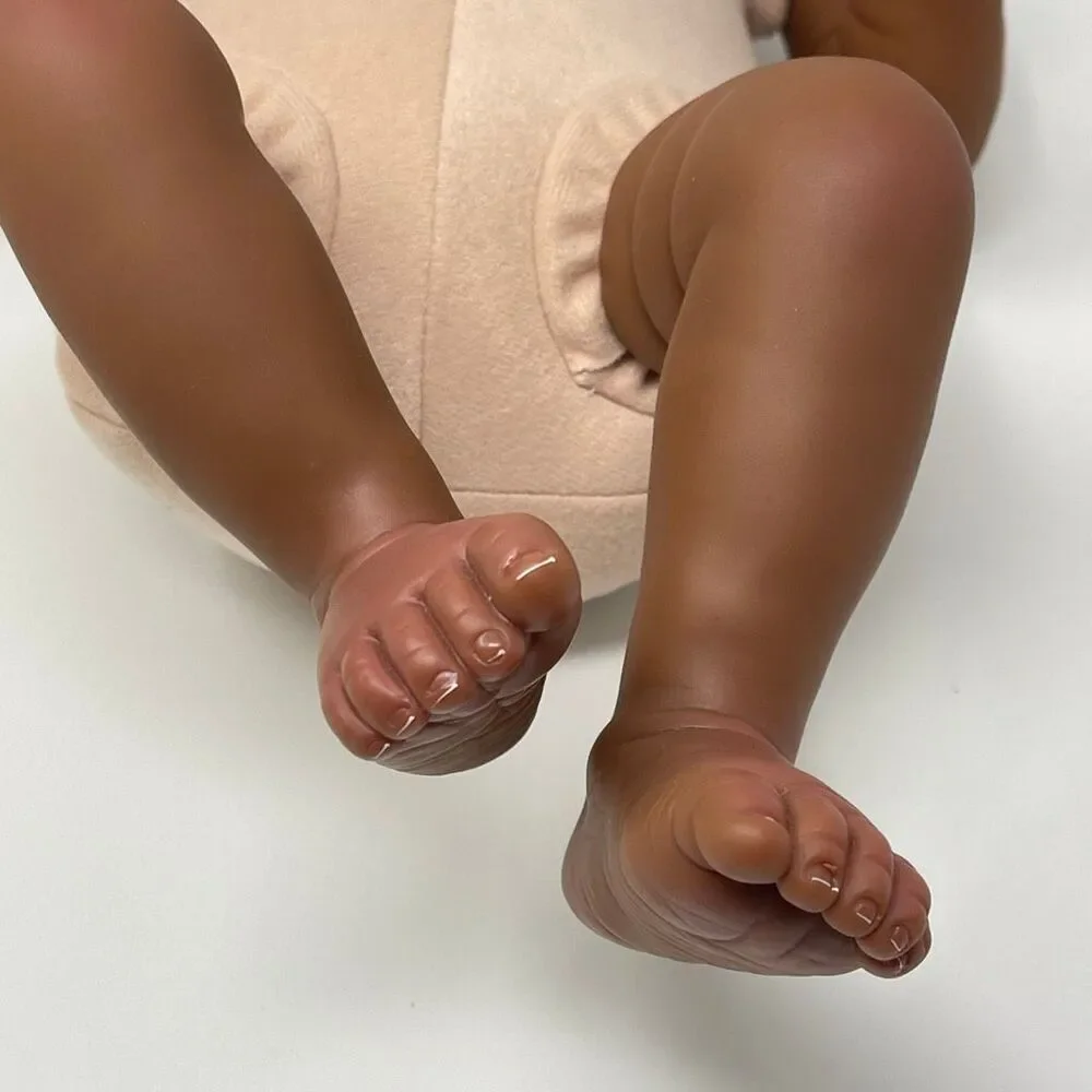 Joanna Kazmierczak Reborn Newborn Doll African American Soft Body 17” Preowned